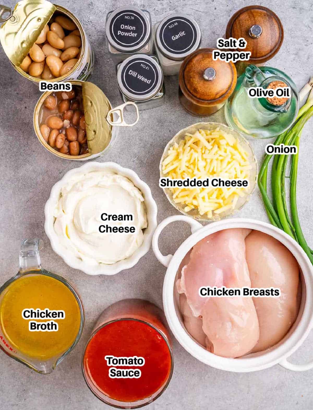 ingredients to make crack chicken chili.