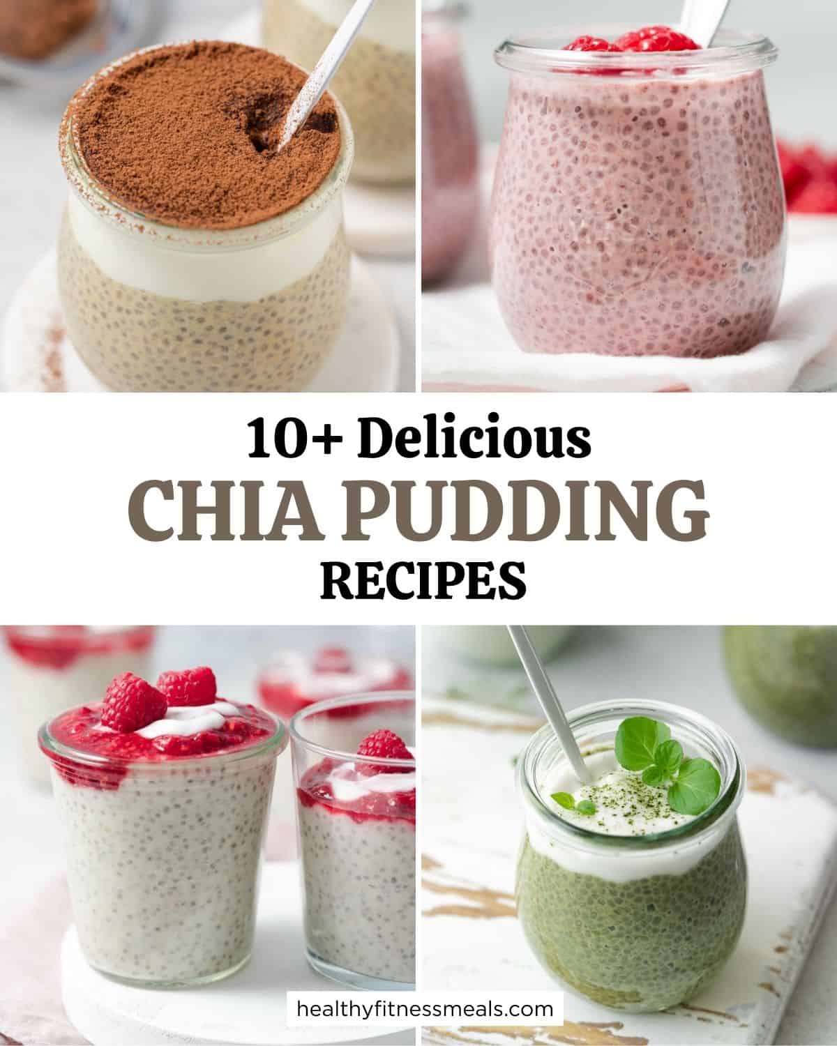 collage for 4 chia pudding images 
