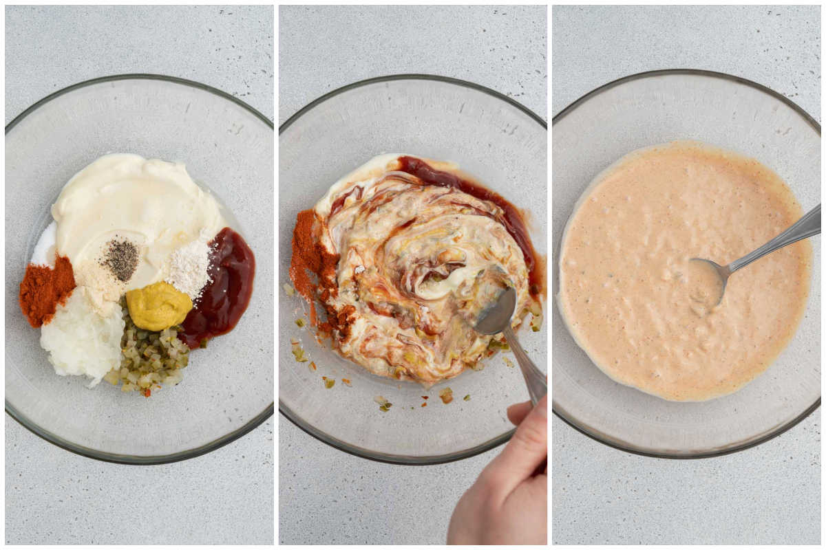 collage to make homemade Big Mac sauce.