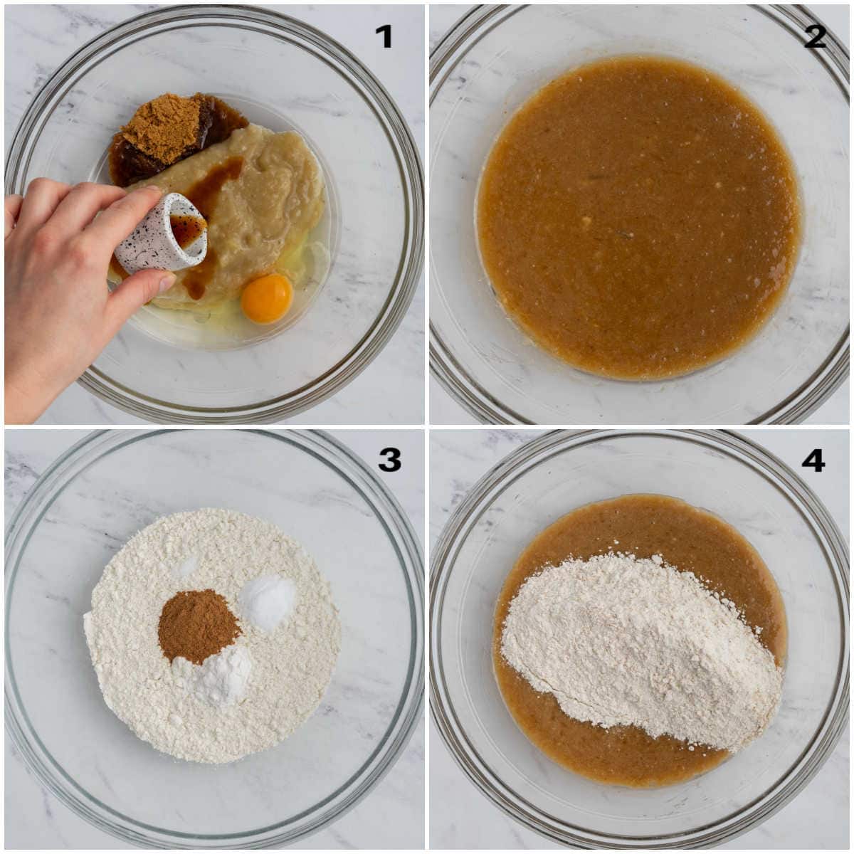 process shot to make the batter for the mini banana muffins.