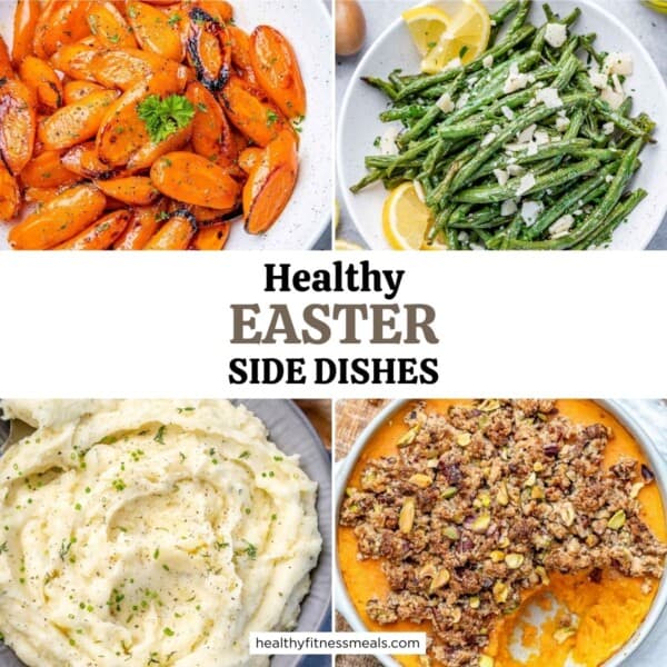 4 Collage image for easter side dishes.