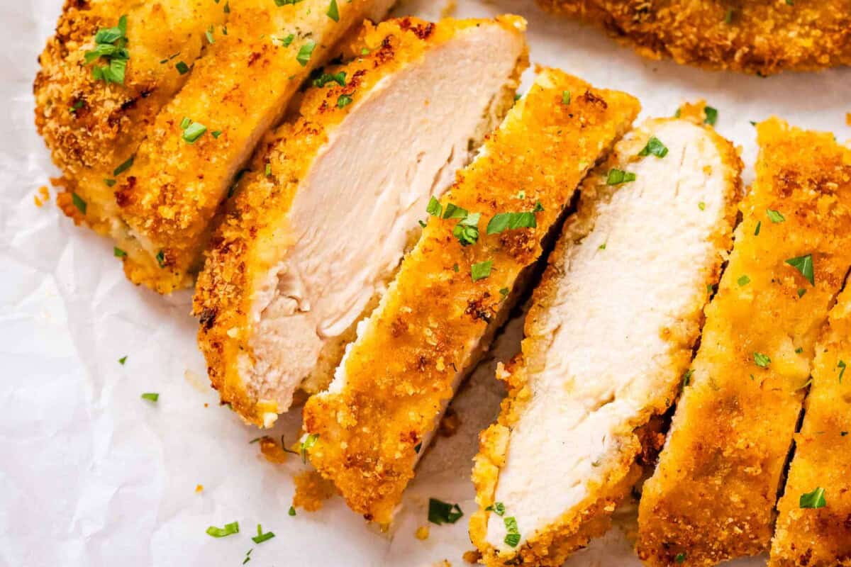 crispy chicken slices.