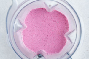 smoothie blended in a blender.