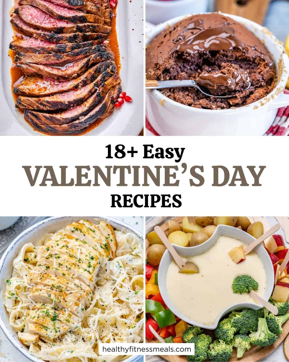 collage for 4 valentines day recipes.