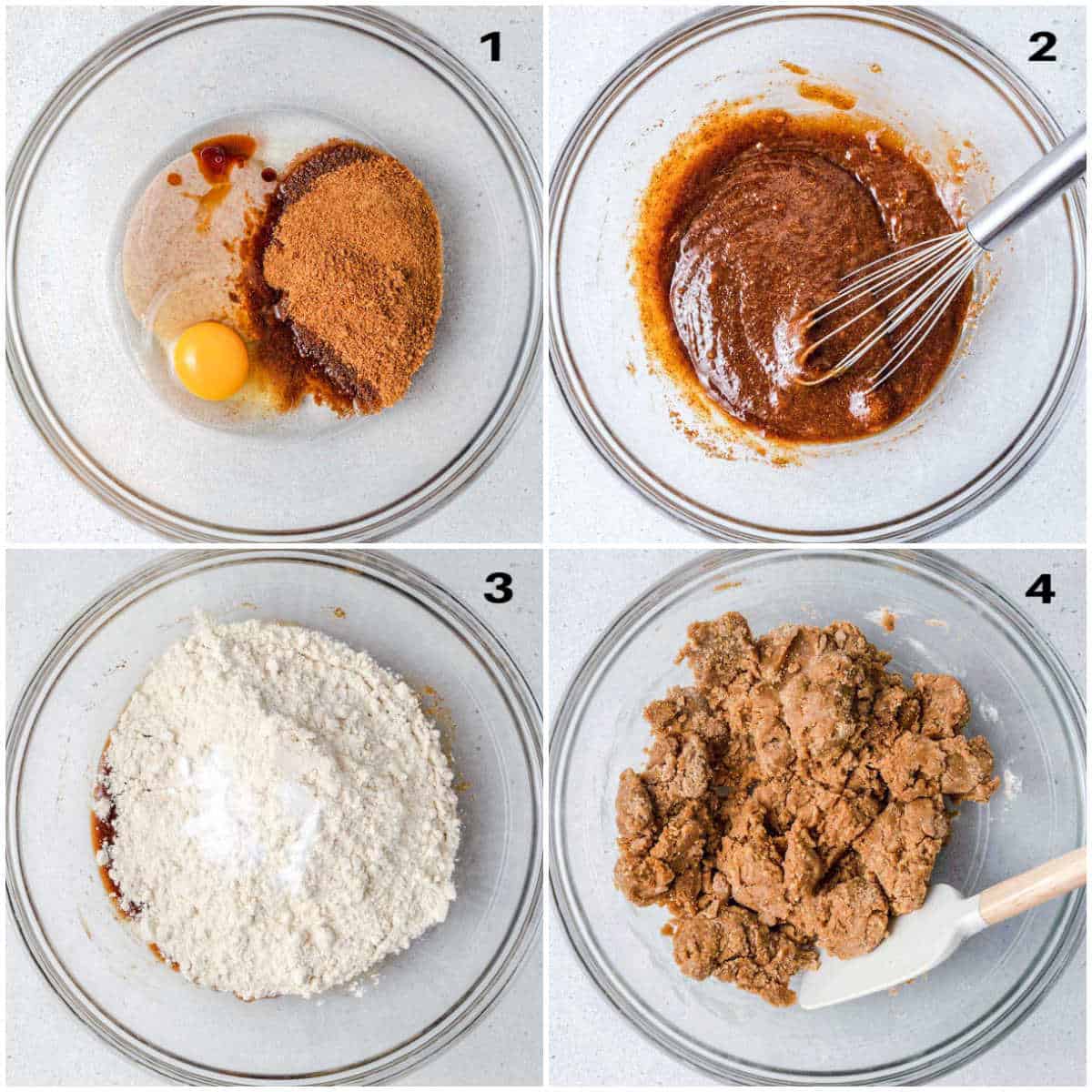 collage to make the dough for the almond flour cookies with chocolate chips.