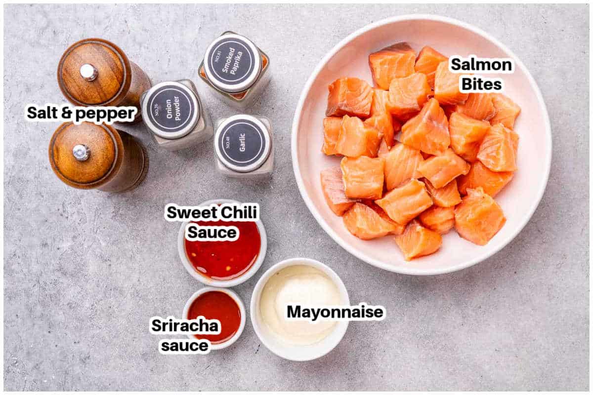 ingredients for bang bang salmon .