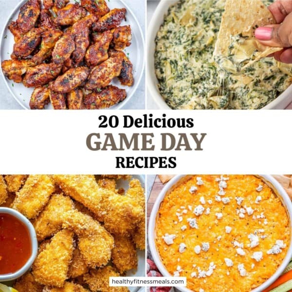 4 images of appetizers for game day.