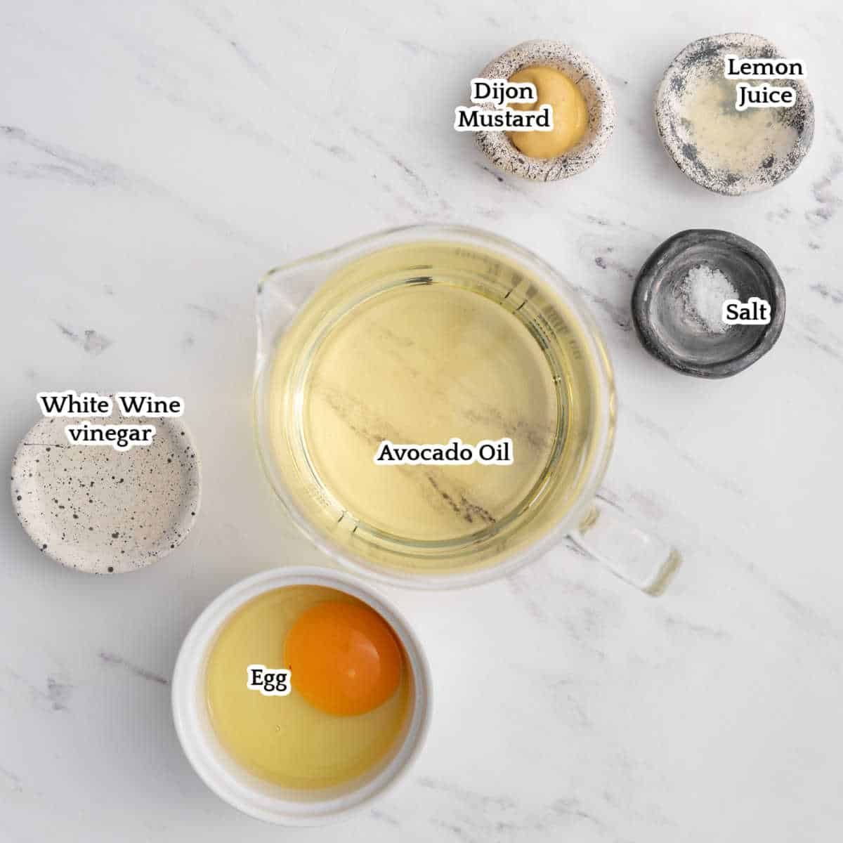 ingredients to make homemade mayo.