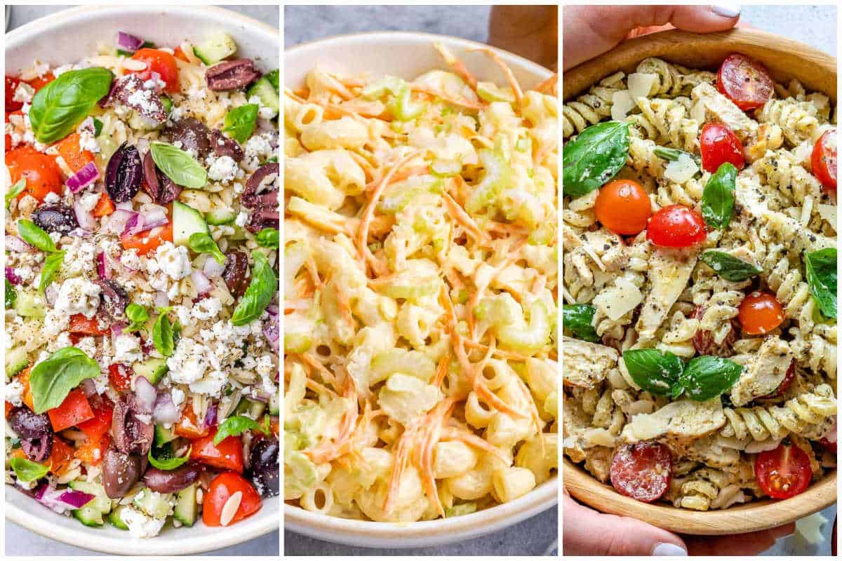 collage for pasta salad recipes.