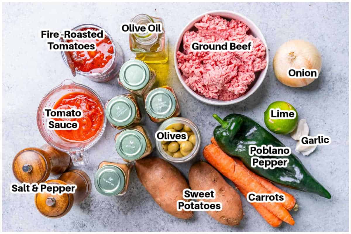 ingredients to make Mexican Picadillo.