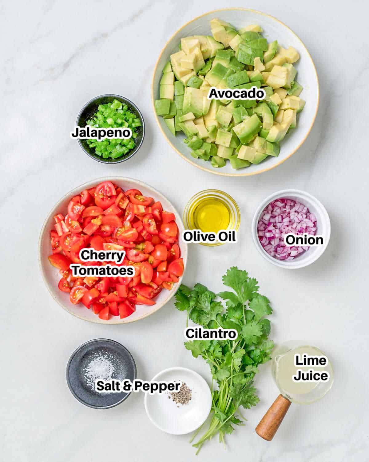 ingredients to make avocado salsa.