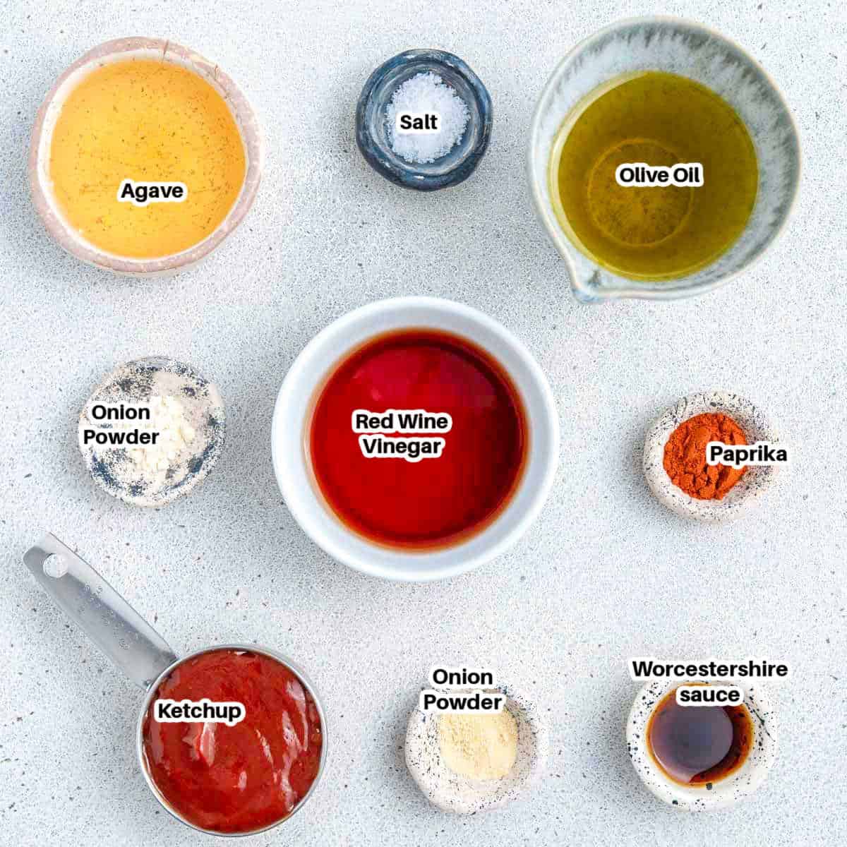 Ingredients to make Catalina dressing.