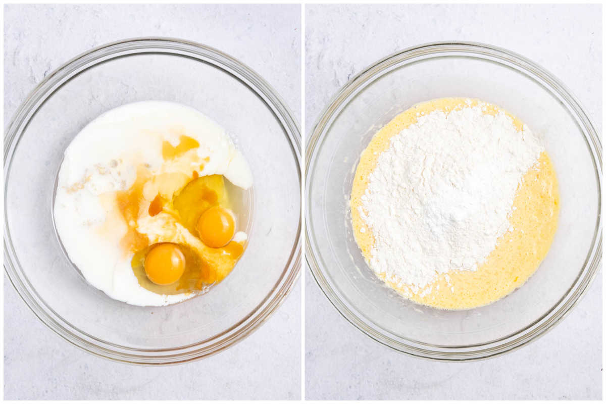 process shot to make the better for pancake muffins.