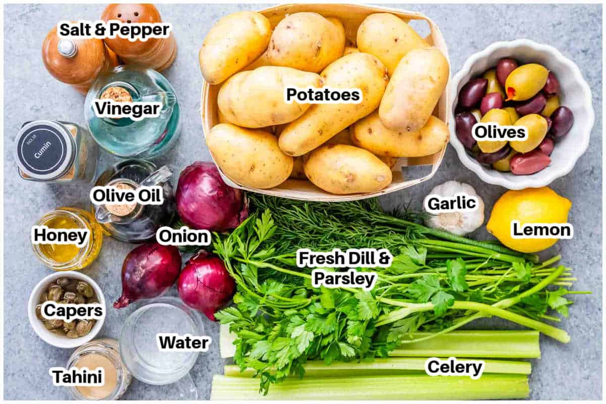 ingredients for smashed potato salad.