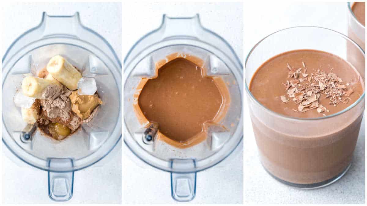 process shot for Chocolate Peanut Butter Protein Shake 