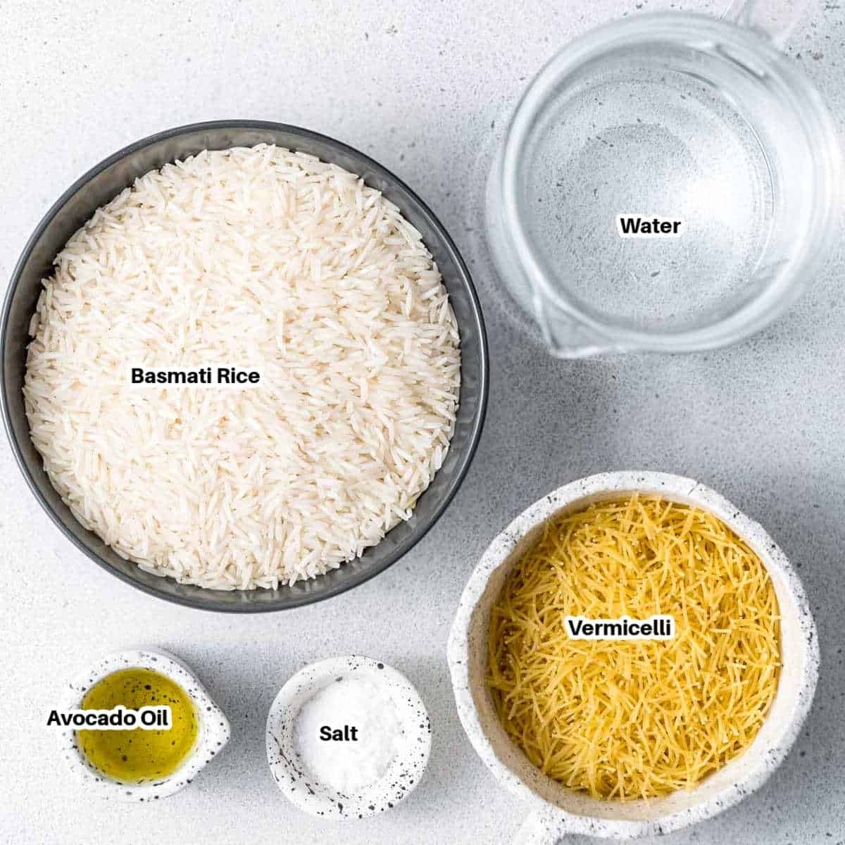 ingredients for Lebanese Rice.