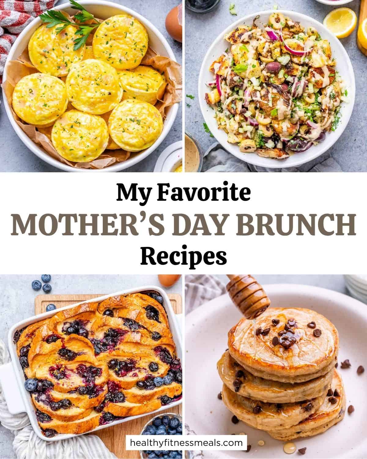 brunch recipes collage for mother's day. 