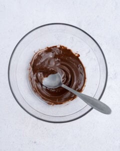 melted chocolate in a bowl.