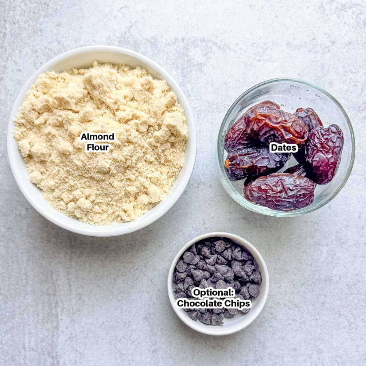 ingredients for date cookies.