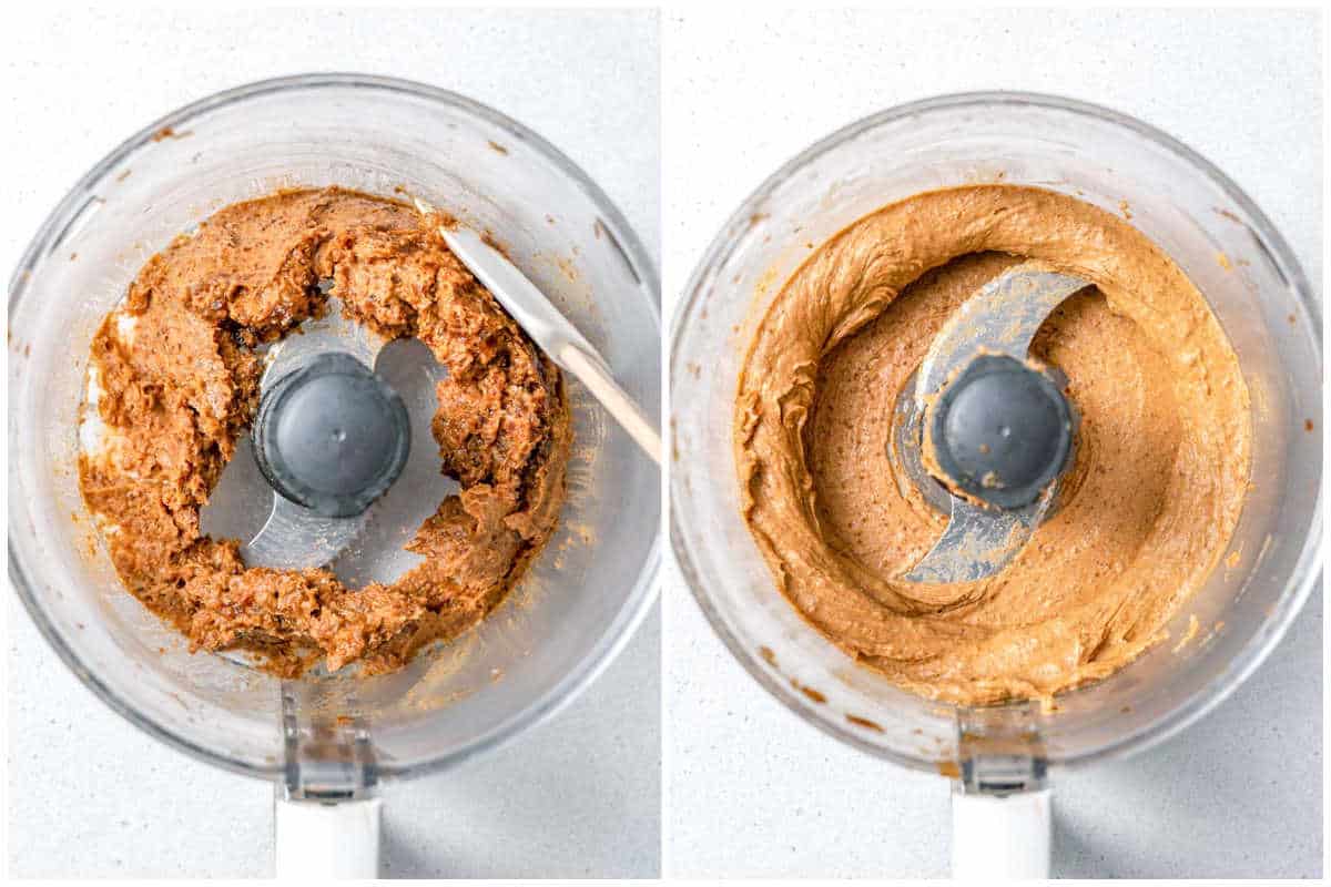 process shot to blend the dates in a blender to form paste.