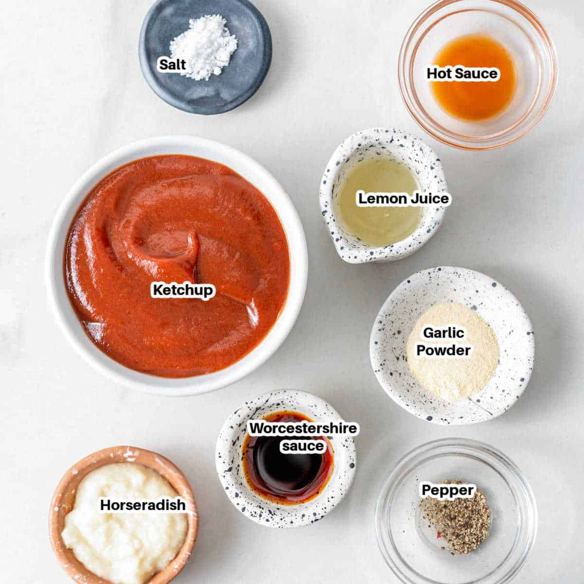 ingredients for cocktail sauce to make at home.