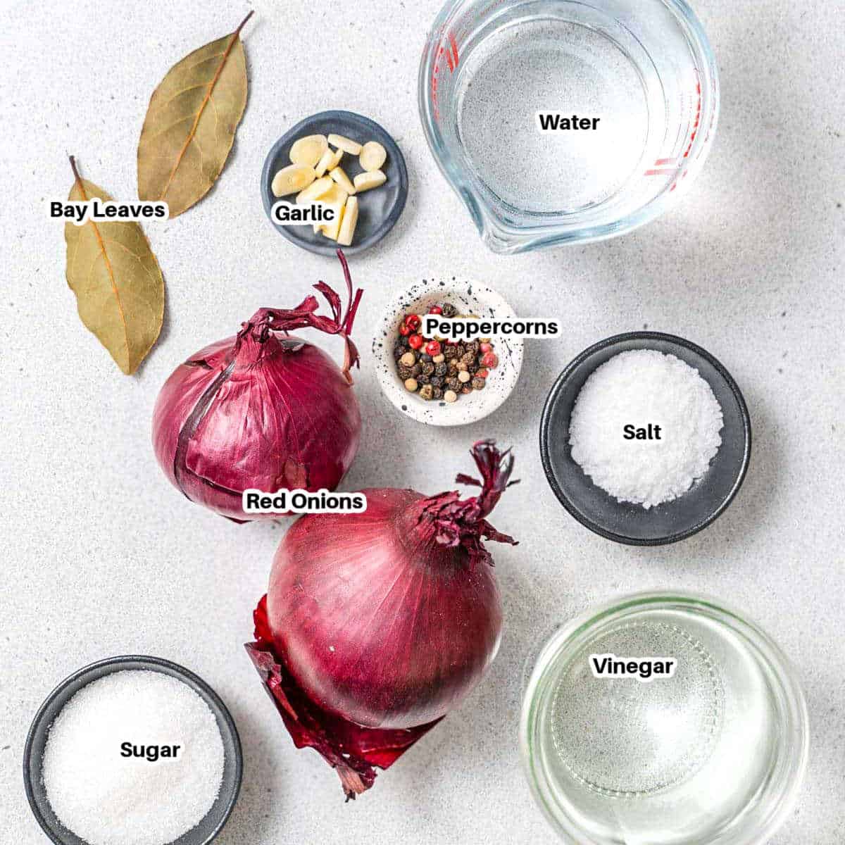ingredients for pickled red onions.