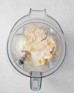 ingredients placed in a blender.