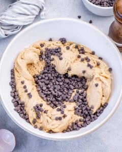 chocolate chip added to the cookie dough.