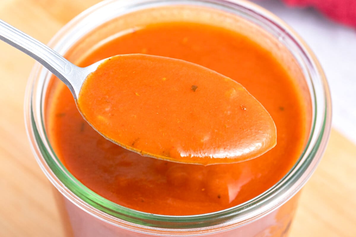 spoonful of enchilada sauce
