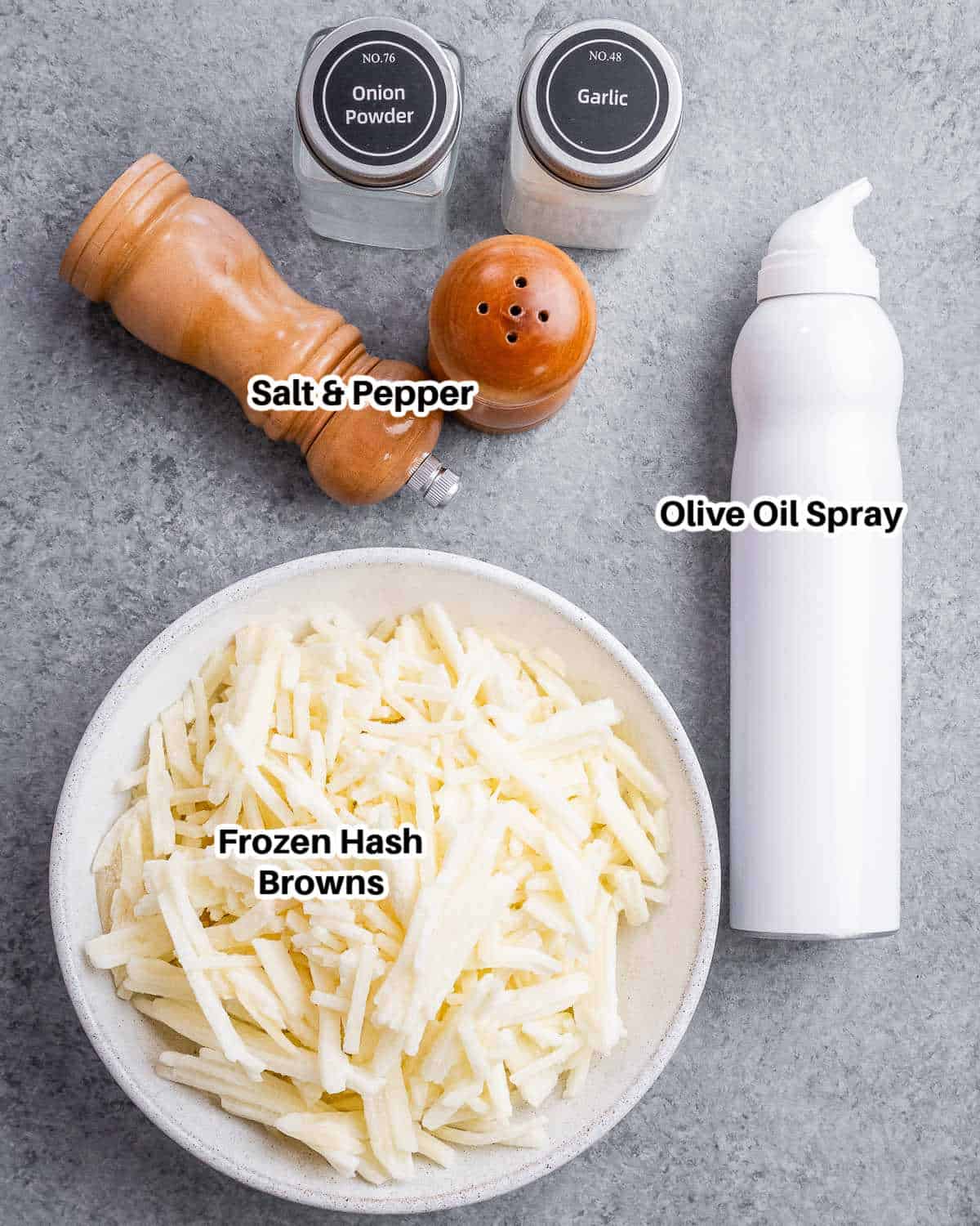 ingredients for air fryer hash browns.