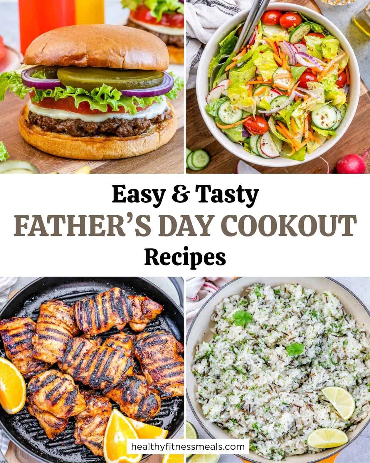 collage for father's day cookout recipes