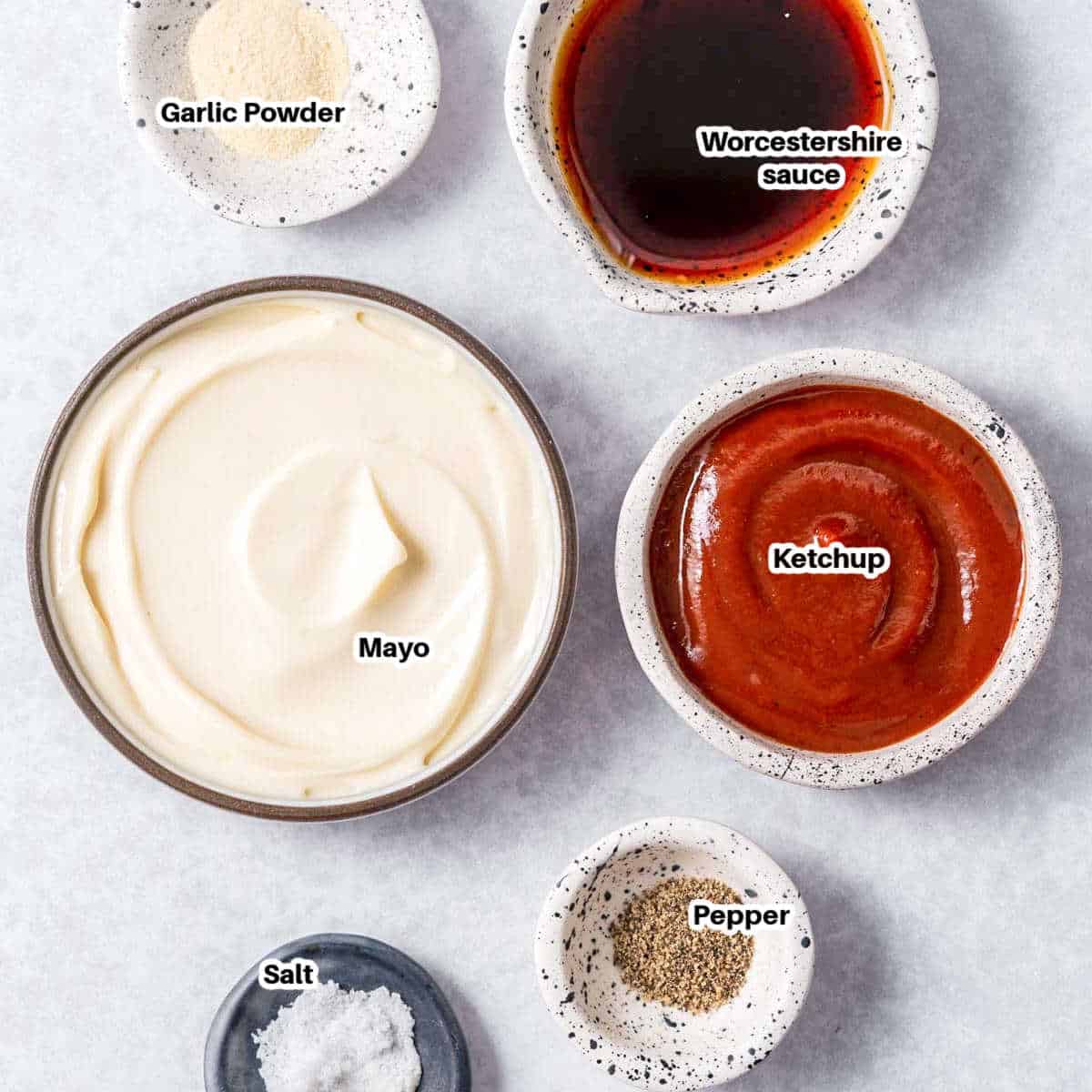 ingredients for canes sauce.