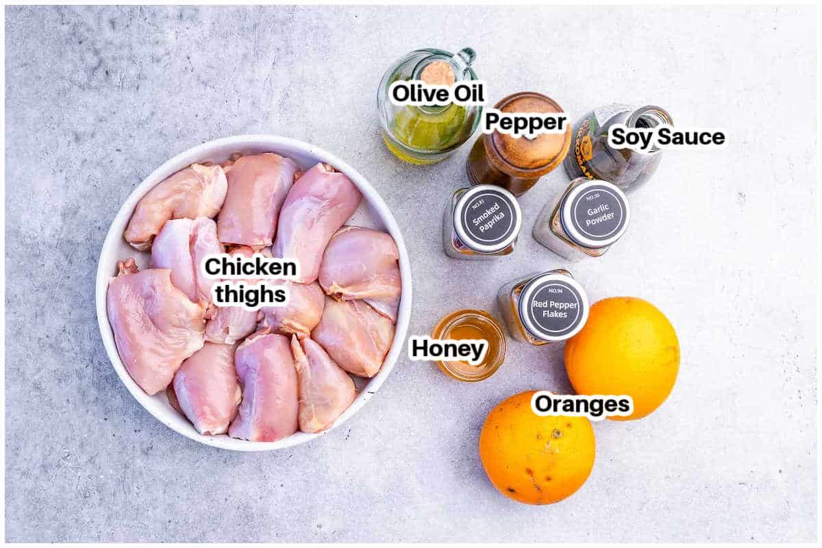 ingredients for grilled chicken thighs.