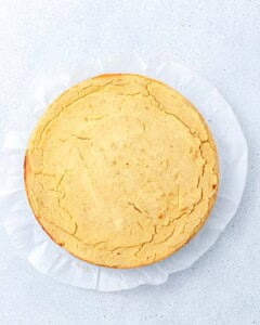 baked lemon cake removed from pan to cool.