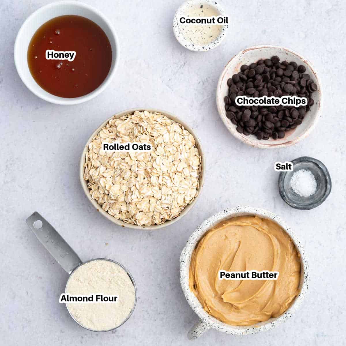 ingredients for peanut butter oat cups.