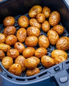 Potatoes air-fried in the air fryer.