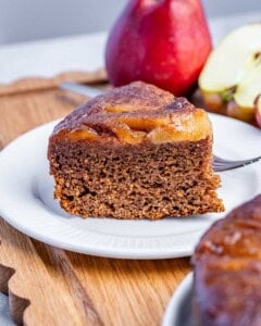 a slice of cake on a plate.