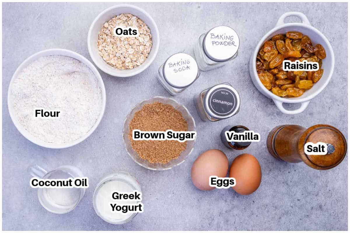 ingredients for Cinnamon Streusel Muffins