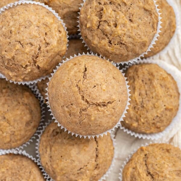 applesauce muffins topped on top of each other.