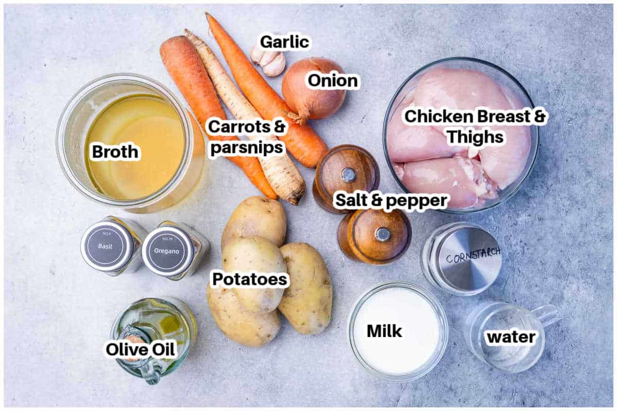 ingredients to make cream of chicken soup.