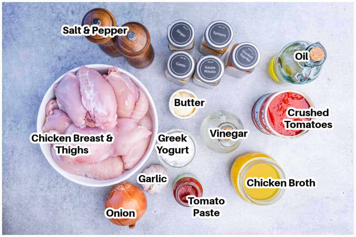 ingredients for instant pot butter chicken
