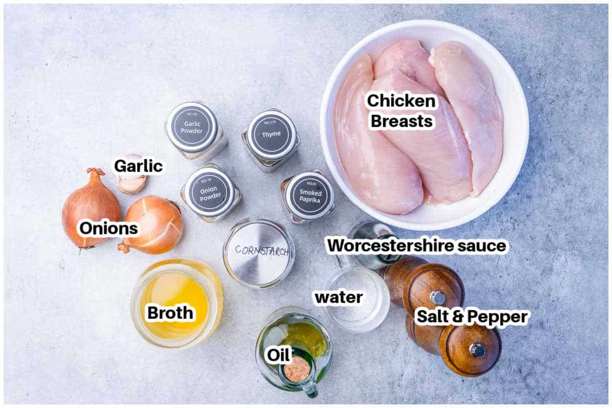 Ingredients for instant pot chicken breasts.