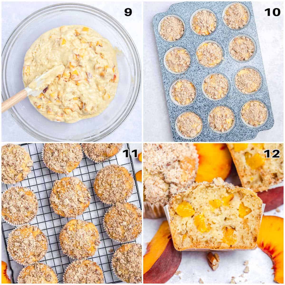 process shot to add the muffin batter to pan and then baking.