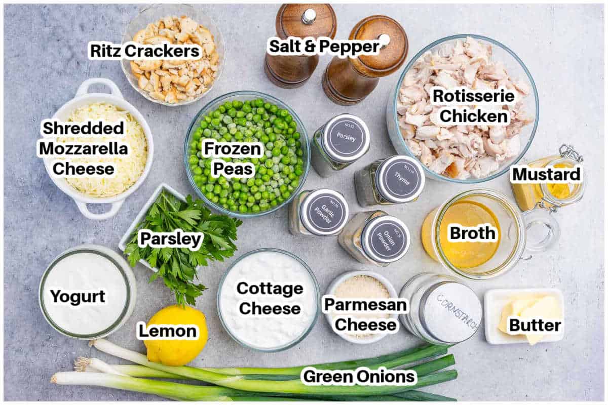 ingredients to make million dollar chicken casserole.