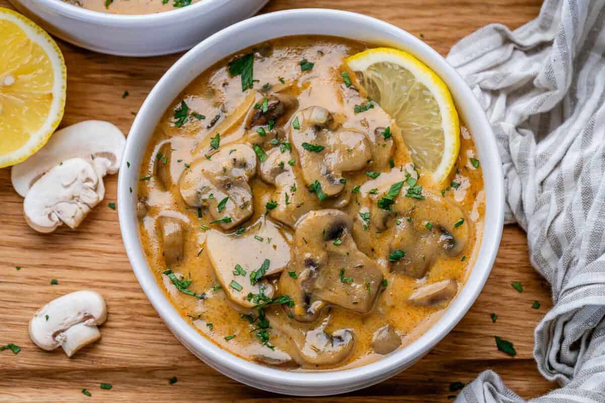 mushroom Soup in a bowl.