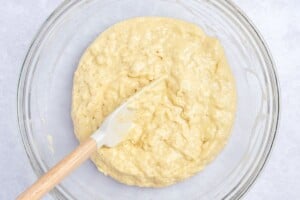 Making the muffin batter.