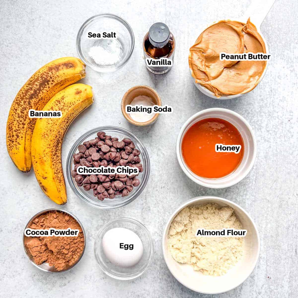 ingredients to make peanut butter brownies.