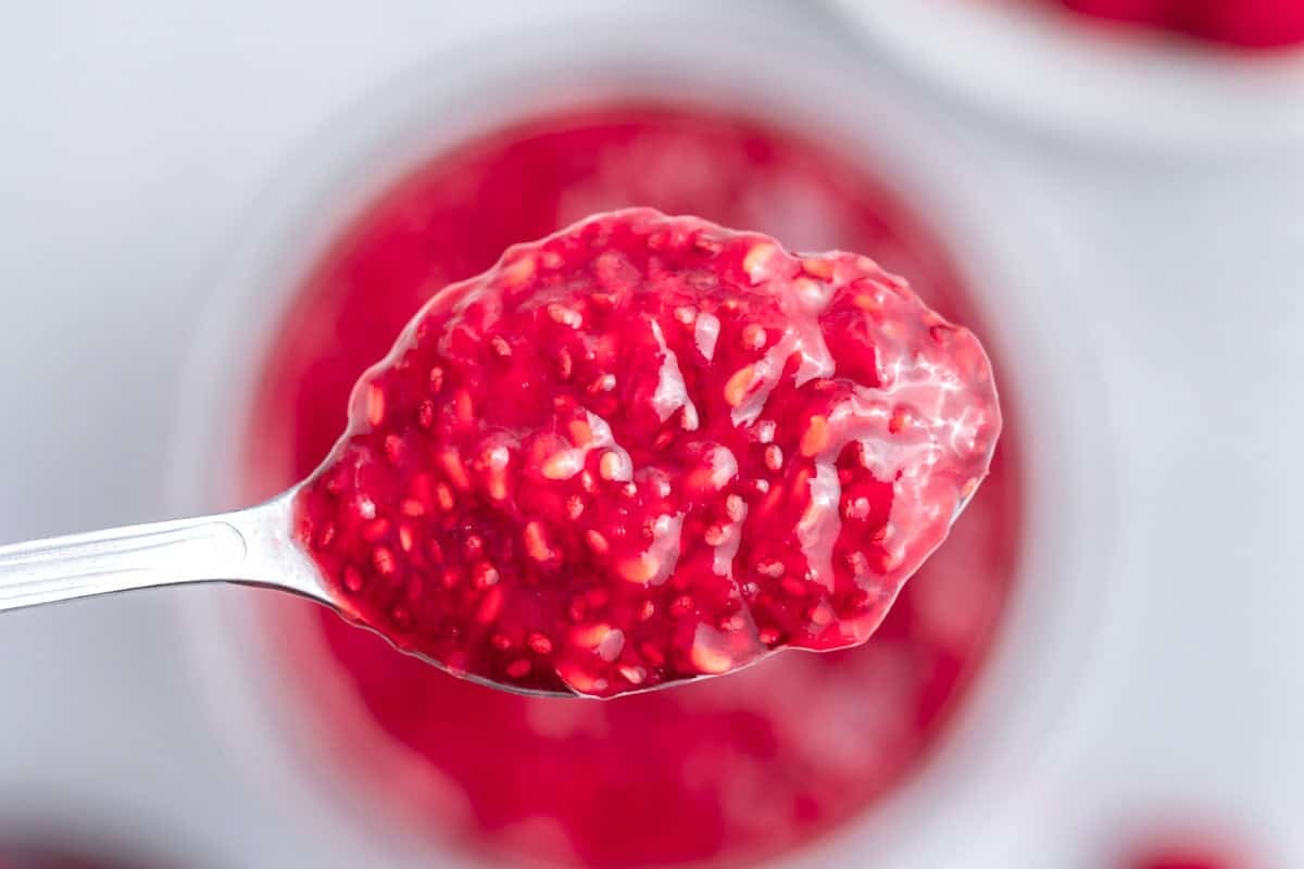 a spoonful of raspberry jam.