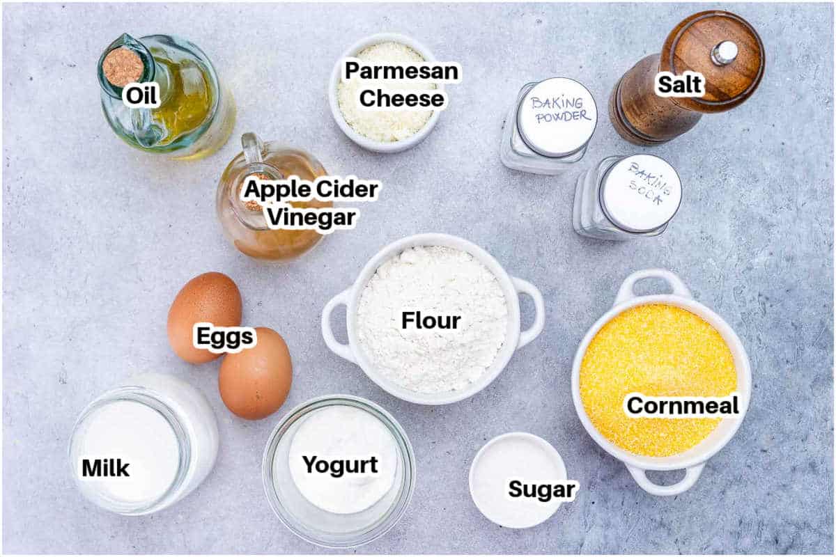 Ingredients for cornbread muffins.