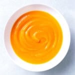 pumpkin puree in a round bowl.